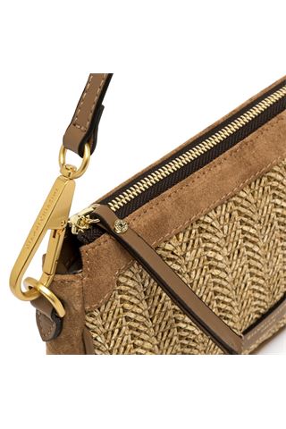 Tracolla Gianni Chiarini in paglia intrcciata colore cuoio. GIANNI CHIARINI | 12370-COOKIE